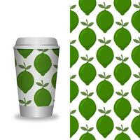 Coffee Cup With Patterns Template. vector