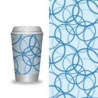 take away coffee packaging templates and design elements for coffee shops - cardboard cup with seamless patterns. vector