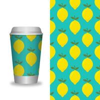 Coffee Cup With Patterns Template. vector