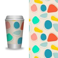 Coffee Cup With Patterns Template. vector