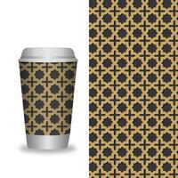 Coffee Cup With Patterns Template. vector