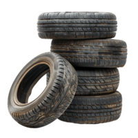 Versatile Old Tires Stacked Cut Outs Stock Imagery at Its Best png