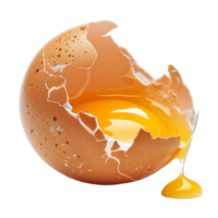 Cracked uovo e tuorlo essenziale azione foto risorsa png