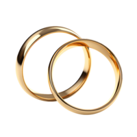 enhet i guld utskärningar av två skimrande bröllop ringar png