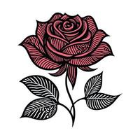 plano Rosa flor silueta diseño modelo ilustración vector