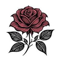 Flat rose flower silhouette design template illustration vector