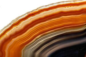Macro stone Agate mineral on white background photo