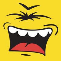 Happy cartoon faces with different expressions Different facial expressions vector