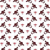 Cow face logical trendy multicolor repeating pattern illustration design vector