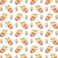Skull head obtainable trendy multicolor repeating pattern illustration design vector