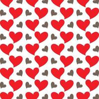 Red heart logical trendy multicolor repeating pattern illustration design vector