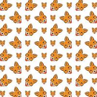 Fox logical trendy multicolor repeating pattern illustration design vector