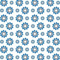 Blue gear actionable trendy multicolor repeating pattern illustration design vector