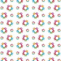 Group actionable trendy multicolor repeating pattern illustration design vector