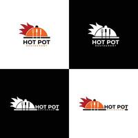 Hot Pot Restaurant Logo design concept vector