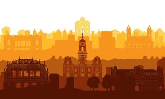 Hungary famous landmark silhouette style vector