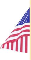 United States Of America Flag with Pole illustration vector