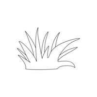 Patch of Grass Line art icon for Nature App and Website. Outline Black and White Illustration Isolated on Background. Plant concept, Garden Botany Silhouette, Hand Drawn Graphic Art. vector