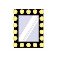 Makeup mirror isolated with gold lights vector