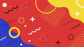 Abstract memphis background. Fluid shapes composition vector
