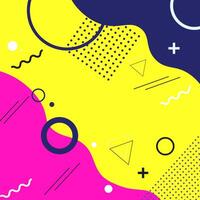 Abstract memphis background. Fluid shapes composition vector