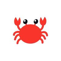 illustration of a cute flat crab. Isolated on a white background. vector