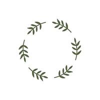 A frame of branches with leaves in the shape of a circle vector