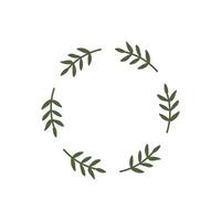 A frame of branches with leaves in the shape of a circle vector