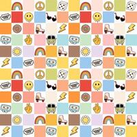 Seamless pattern with y2k retro vector
