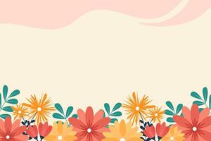 Flat flowers background vector