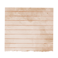 Lined papernote for journaling decoration. Vintage old paper sheet. Watercolor old paper note png