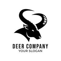 Deer head silhouette logo template isolated on white background vector