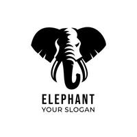 elefante cabeza silueta logo modelo aislado en blanco antecedentes vector