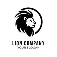 Lion head silhouette logo template isolated on white background vector