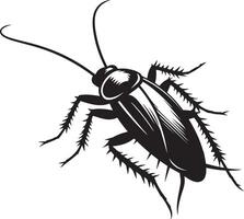 Mustachioed Cockroach silhouette illustration. vector