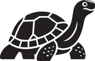 Galapagos tortoise silhouette icon illustration. vector