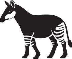 Okapi animal silhouette illustration. vector