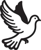 Pigeon Dove silhouette icon illustration. vector