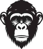 bonobo mono cara silueta ilustración. vector