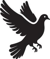 Pigeon flying silhouette illustration. vector