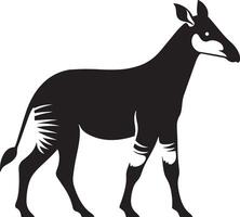 Okapi silhouette illustration. vector