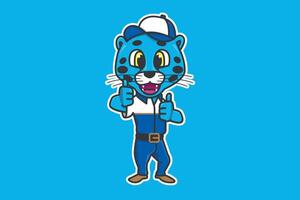 mascot blue cheetah vector