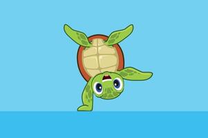 gimnástico gracioso Tortuga vector