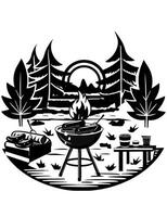 barbecue party in the forest vector