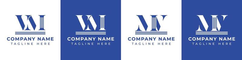 Letters MV and VM Pillar Logo, suitable for business with MV and VM related to Pillar vector