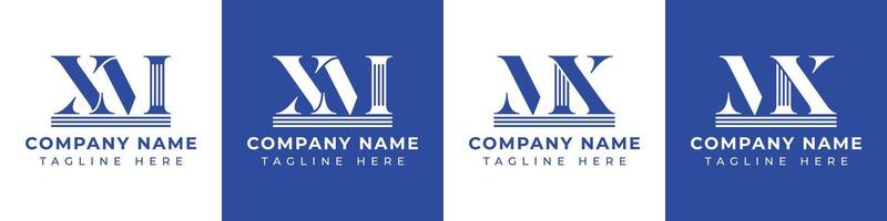 Letters MX and XM Pillar Logo, suitable for business with MX and XM related to Pillar vector
