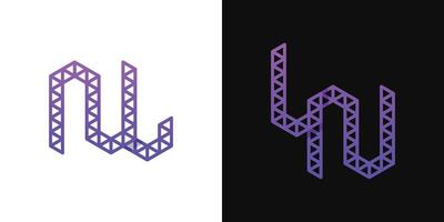 Letters LN and NL Polygon Logo, suitable for business related to polygon with NL or LN initials vector