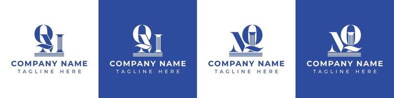 Letters MQ and QM Pillar Logo, suitable for business with MQ and QM related to Pillar vector