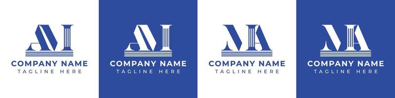 Letters MA and AM Pillar Logo, suitable for business with MA and AM related to Pillar vector