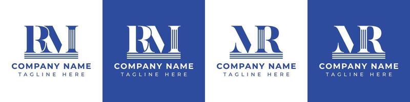 Letters MR and RM Pillar Logo, suitable for business with MR and RM related to Pillar vector